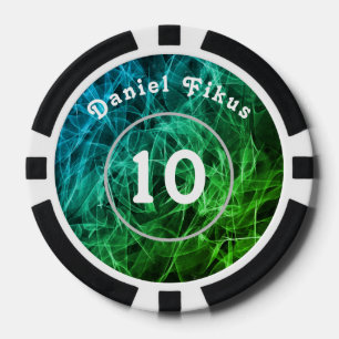 Personalised black white Lucky charm Poker Chips
