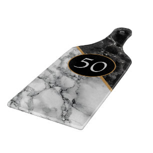 Personalised Black White Marble Cutting Board Gift