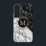 Personalised Black White Marble Samsung Galaxy Case<br><div class="desc">Personalised Samsung Galaxy Cases ot iPhone Cases with Black and White Marble Stone Design - Add Your Letter / or Year - Age / Number / Logo / More ! MIGNED Design</div>