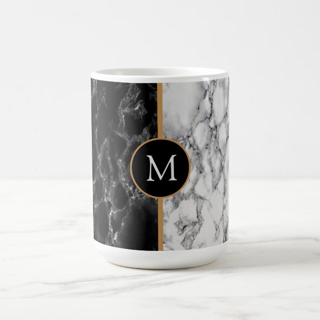 Personalised Black White Marble Stone Mug Gift (Center)