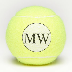 Personalised Black White Monogram Initials Tennis Balls