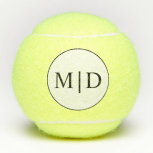 Personalised Black White Monogram Initials Tennis Tennis Balls