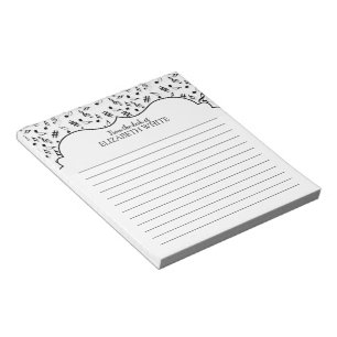 Personalised Black White Music Notes