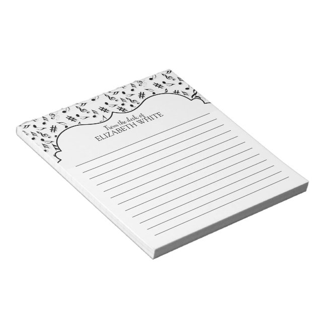 Personalised Black White Music Notes (Angled)