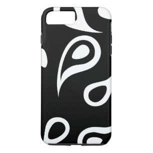 Personalised Black & White Paisley iPhone 8 Plus/7 Plus Case