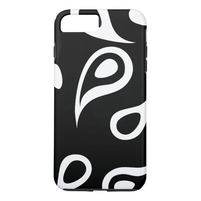 Personalised Black & White Paisley Case-Mate iPhone Case (Back)