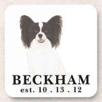 Personalised Black & White Papillon Dog
