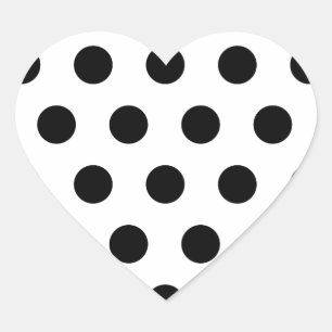 Personalised Black & White Polka Dots Heart Sticker