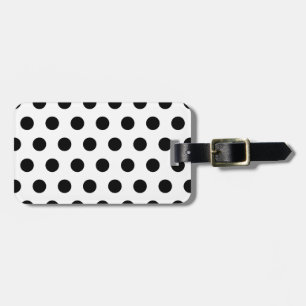Personalised Black & White Polka Dots Luggage Tag