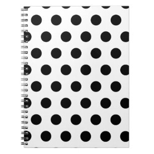 Personalised Black & White Polka Dots Notebook
