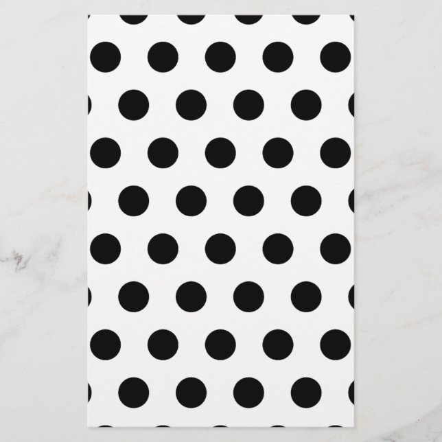 Personalised Black & White Polka Dots Stationery (Front)