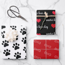 Personalised Black White Red Dog Themed Holiday