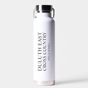 Personalised Black & White School Sports Water Bottle
