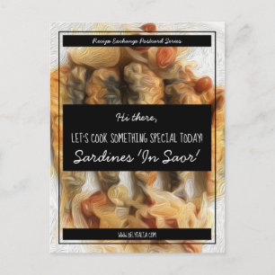 Personalised Black White Script Recipe Exchange Postcard