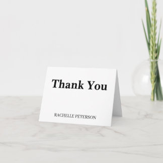 Personalised Black & White Thank You Card 