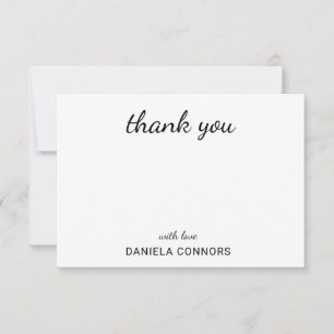 Personalised Black & White Thank You Card
