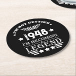 Personalised black white vintage 75th birthday  round paper coaster<br><div class="desc">Add some originality to your wardrobe with this vintage birthday graphic design featuring awesome typography font lettering. It's a great gift idea for men,  women,  husbands,  wives,  grandma,  and grandpa who will love this one-of-a-kind artwork. Perfect for a fun holiday present at your birthday party.</div>