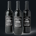 Personalised black white vintage 75th birthday  wine label<br><div class="desc">Make your birthday special with this unique design. Add a touch of sophisticated elegance to your birthday celebration with our exquisite, one-of-a-kind designs. These graphics bring sophistication and originality to any product, creating a memorable and stylish gift. They are perfect for those who appreciate a touch of timeless glamour on...</div>