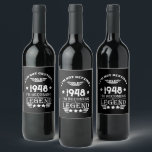 Personalised black white vintage 75th birthday  wine label<br><div class="desc">Make your birthday special with this unique design. Add a touch of sophisticated elegance to your birthday celebration with our exquisite, one-of-a-kind designs. These graphics bring sophistication and originality to any product, creating a memorable and stylish gift. They are perfect for those who appreciate a touch of timeless glamour on...</div>