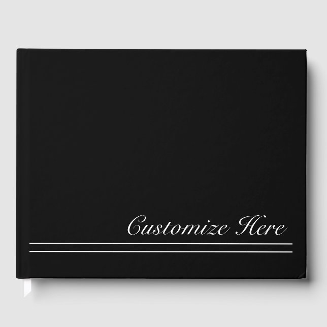Personalised Black & White Wedding Guestbook (Front)