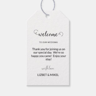 Personalised Black & White Welcome Gift Tags