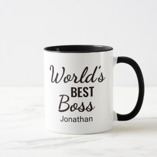 Personalised Black  World's Best Boss Mug