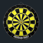 Personalised Black & Yellow Bicolor Dart Board<br><div class="desc">Personalised black & yellow bicolor Dart Board.</div>