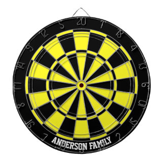 Personalised Black & Yellow Bicolor Dart Board