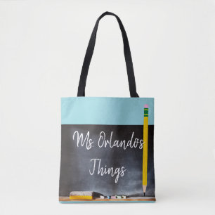 Personalised Blackboard Tote Bag w Teachers Name