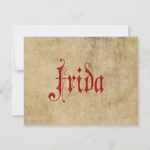 Personalised Blackletter Parchment Frida Red Invitation