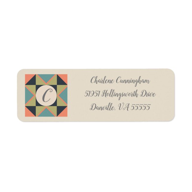 Personalised Blank Barn Quilt Address Label (Front)