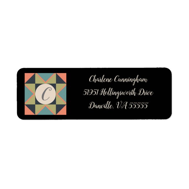 Personalised Blank Barn Quilt Address Label (Front)