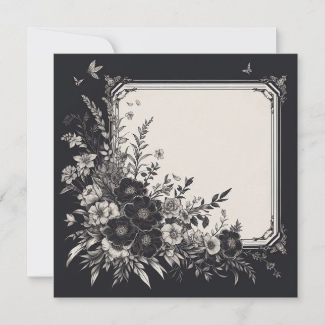 Personalised Blank Card - Black and White Template (Front)