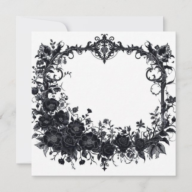 Personalised Blank Card - Black and White Template (Front)