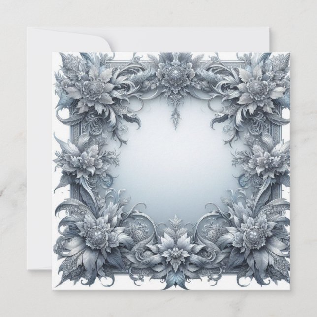 Personalised Blank Card Template - Silver Grey (Front)