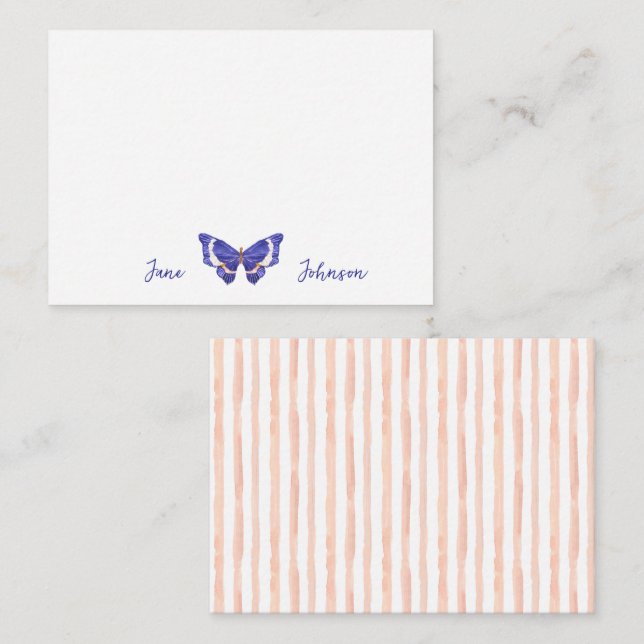Personalised Blank Note Card - Butterfly (Front/Back)
