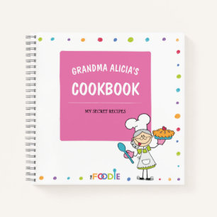 Personalised Blank Recipe Notebook for Grandma