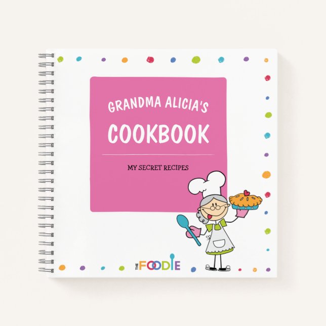 Personalised Blank Recipe Notebook for Grandma (Front)