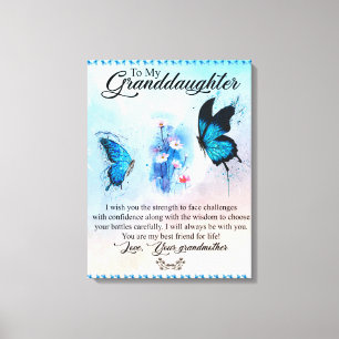 Personalised Blanket Butterfly To My Granddaughter Canvas Print