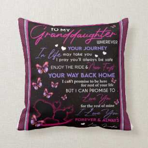 Personalised Blanket Butterfly To My Granddaughter Cushion