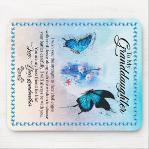 Personalised Blanket Butterfly To My Granddaughter Mouse Mat