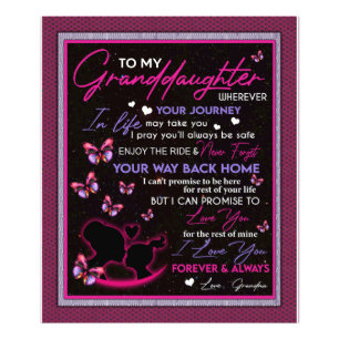 Personalised Blanket Butterfly To My Granddaughter Photo Print