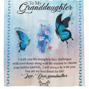 Personalised Blanket Butterfly To My Granddaughter Shower Curtain