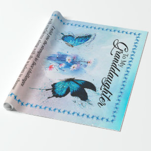 Personalised Blanket Butterfly To My Granddaughter Wrapping Paper