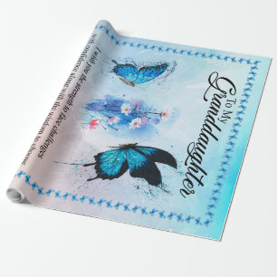 Personalised Blanket Butterfly To My Granddaughter Wrapping Paper