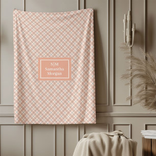 Personalised Blanket Classic Coral Grey Style