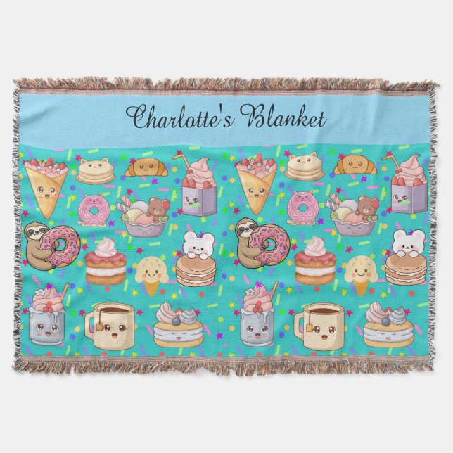 Personalised Blanket - Cute Kawaii  (Front)