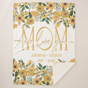 Personalised Blanket for Mum sunflowers