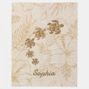 Personalised Blanket Name Sea Turtle Hawaii