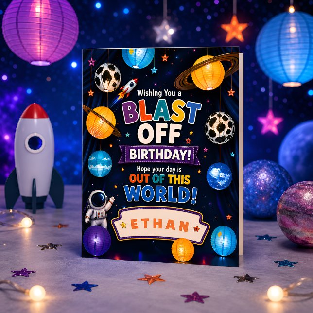 Personalised Blast Off Birthday for Boys Card (Personalized Blast Off Birthday for Boys Card
)